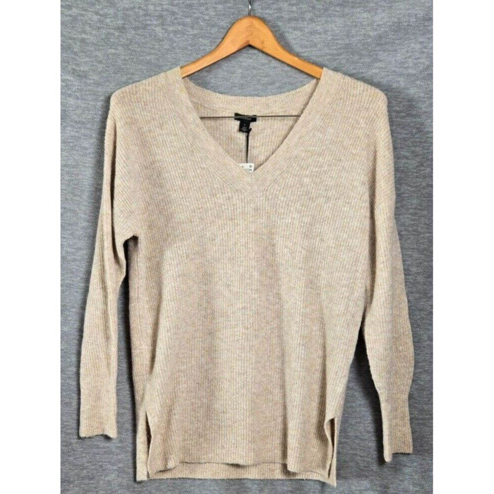 Halogen Womens Sweater Pullover Long Sleeve Beige Oatmeal Size Medium NWT